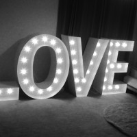 An image of a bespoke sign i created which says love