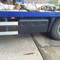 Cabinet before replacement to the side of a lorry